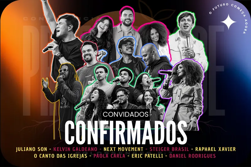Colagem de fotos dos convidados confirmados